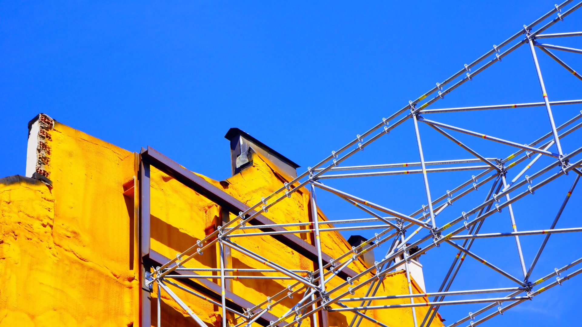 Blue sky scaffolding